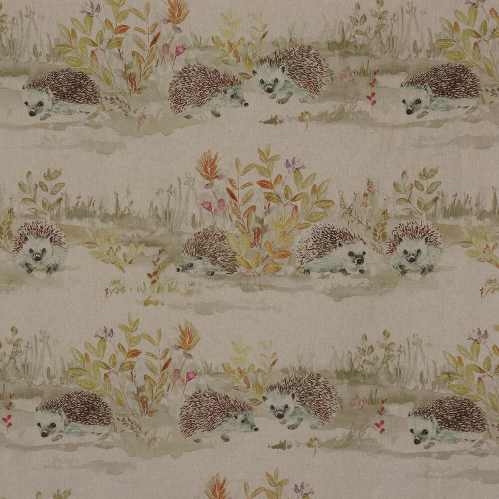 Voyage Maison Mr & Mrs Hedgehog on Oatmeal Fabric - Cream