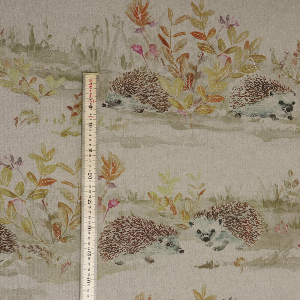 Voyage Maison Mr & Mrs Hedgehog on Oatmeal Room Fabric - Cream