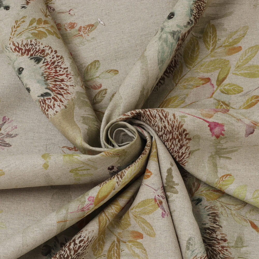 Voyage Maison Mr & Mrs Hedgehog on Oatmeal Room Fabric - Cream