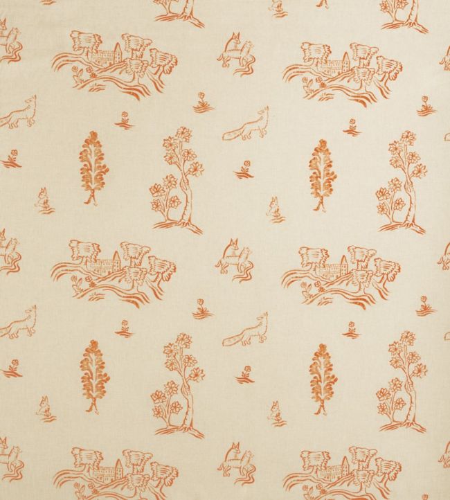 Friendly Folk Fabric - Orange 