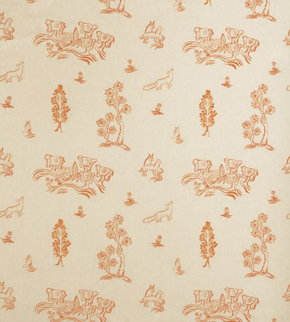 Friendly Folk Fabric - Orange 