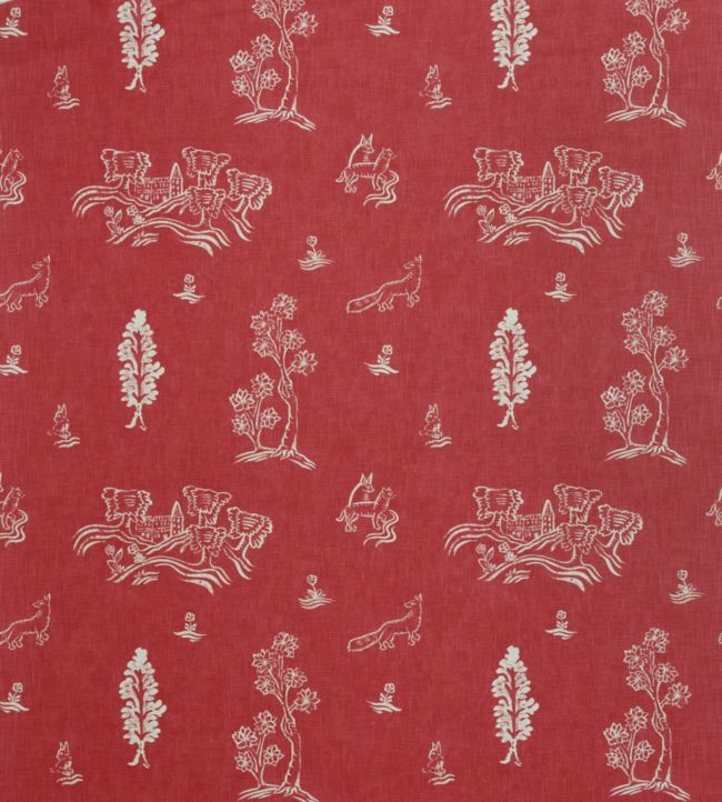 Friendly Folk Fabric - Red 