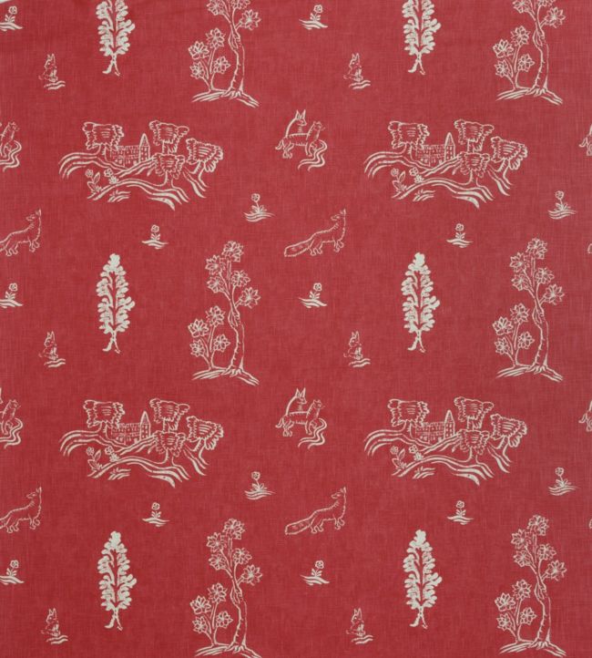 Friendly Folk Fabric - Red 