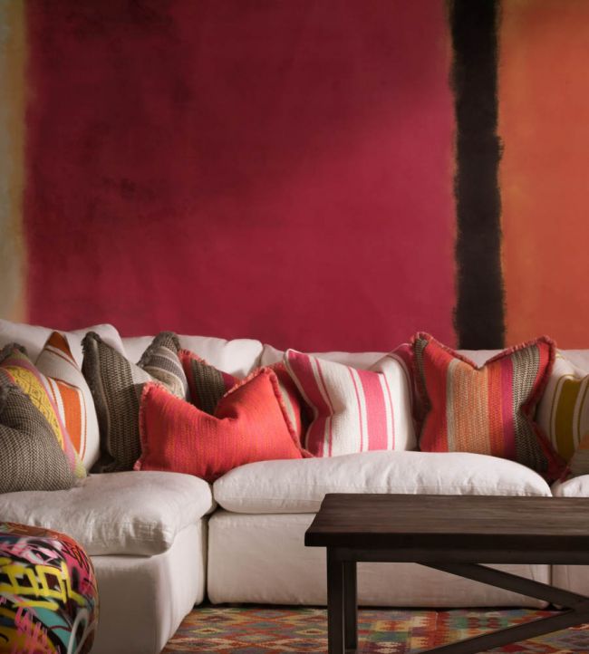 Mountain Stripe Room Fabric - Red