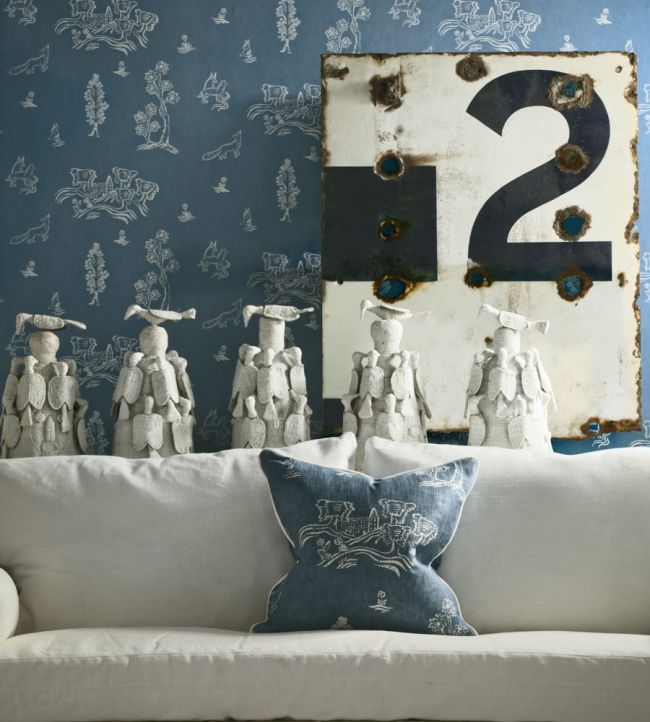 Wychwood Room Wallpaper - Blue