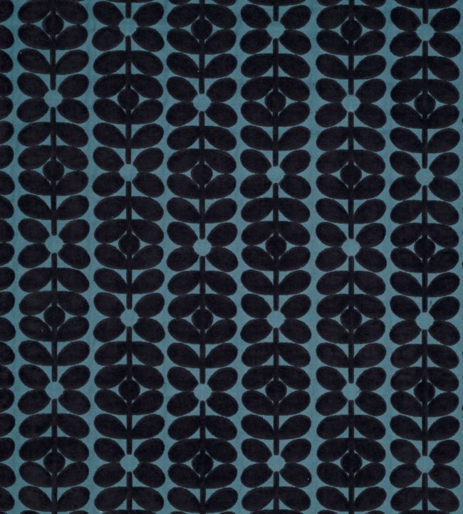 Velvet Sixties Stem Fabric - Blue