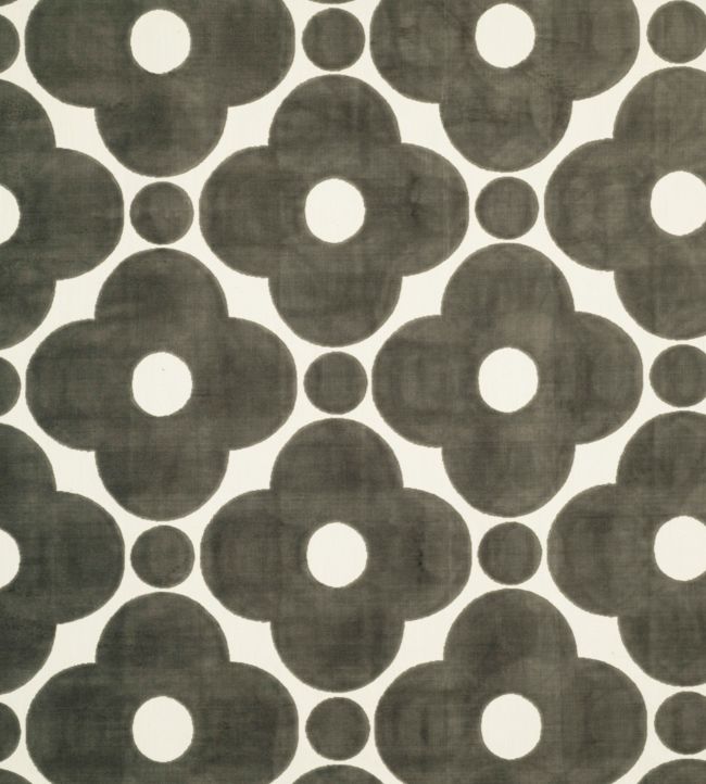 Velvet Spot Flower Fabric - Gray 