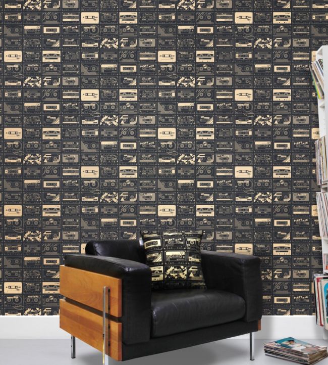 C60 Room Wallpaper - Black
