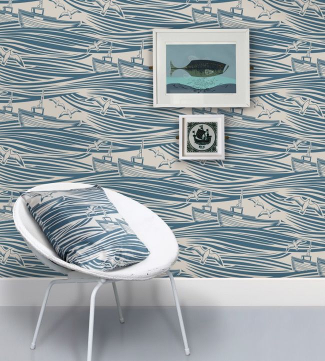 Whitby Nursey Room Wallpaper - Blue
