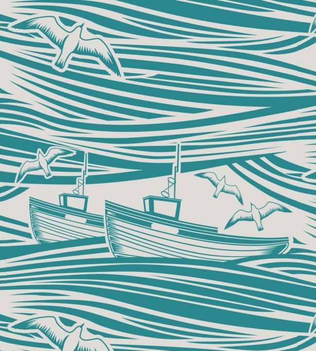 Whitby Nursey Wallpaper - Teal 