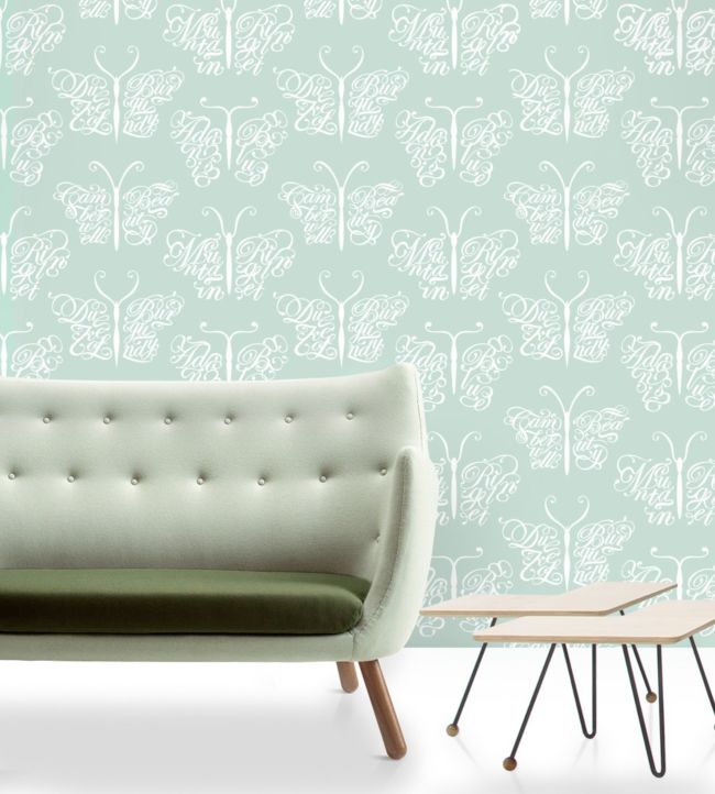 Camberwell Beauty Nursey Room Wallpaper - Blue