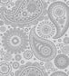 Paisley Crescent Wallpaper - Gray 