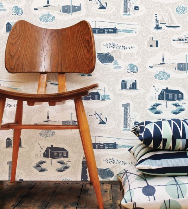 Dungeness Room Wallpaper - Blue