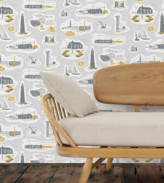 Dungeness Room Wallpaper - Gray