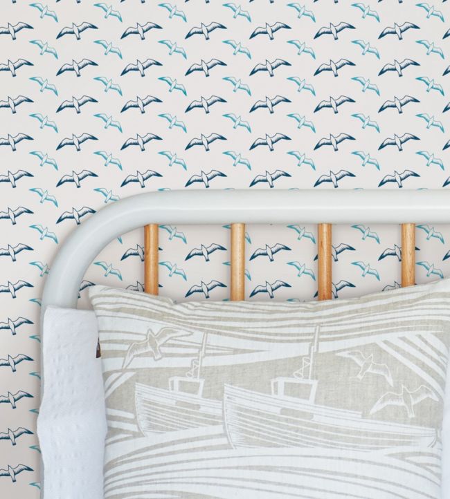 Gulls Room Wallpaper 2 - Blue