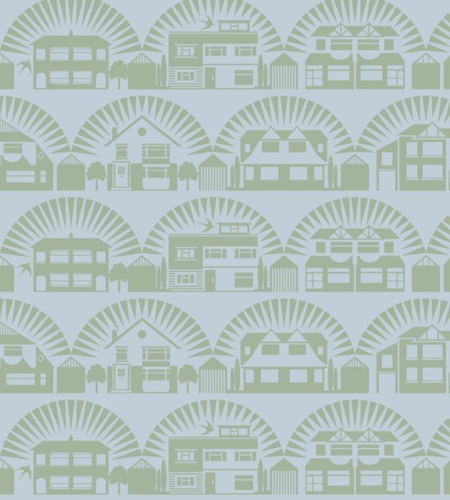 Metroland Wallpaper - Blue 