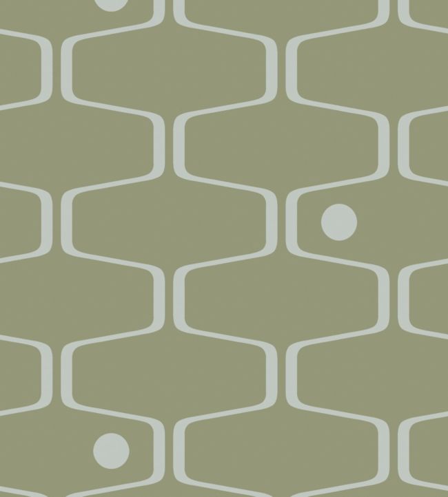 Net and Ball Wallpaper - Green 