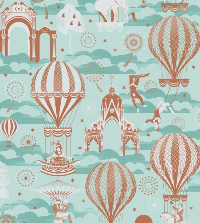 Pleasure Gardens Wallpaper - Teal 