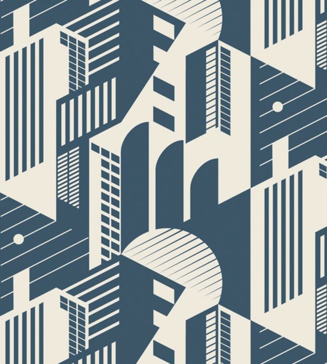 Bauhaus Wallpaper - Blue