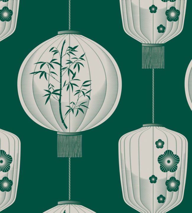Lucky Lantern Wallpaper - Green