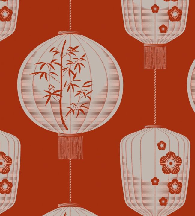 Lucky Lantern Wallpaper - Red
