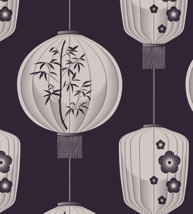 Lucky Lantern Wallpaper - Purple