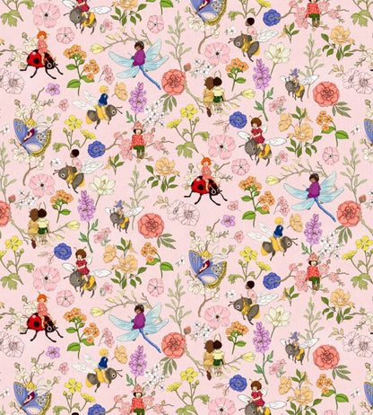 Secret Bug Garden Fabric - Pink