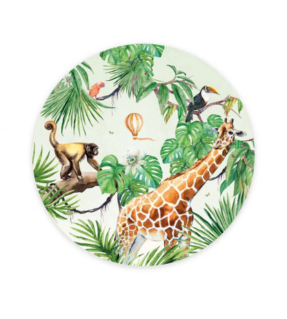 Monkey Jungle Circle Mural - Green