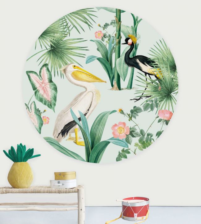 Pelican Circle Room Mural - Green