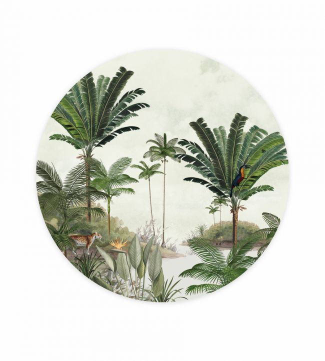 Rainforest Circle Mural - Green