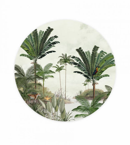 Rainforest Circle Mural - Green