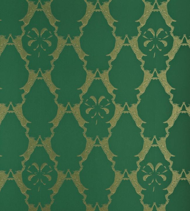 Boxing Hares Wallpaper - Green