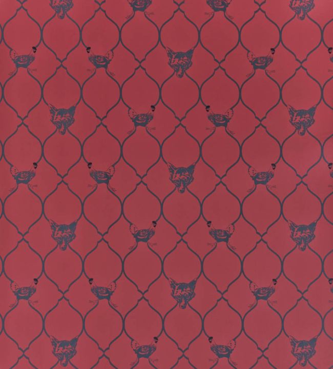 Fox And Hen Wallpaper - Red