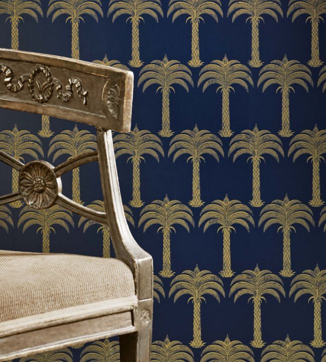 Marrakech Palm Room Wallpaper - Blue