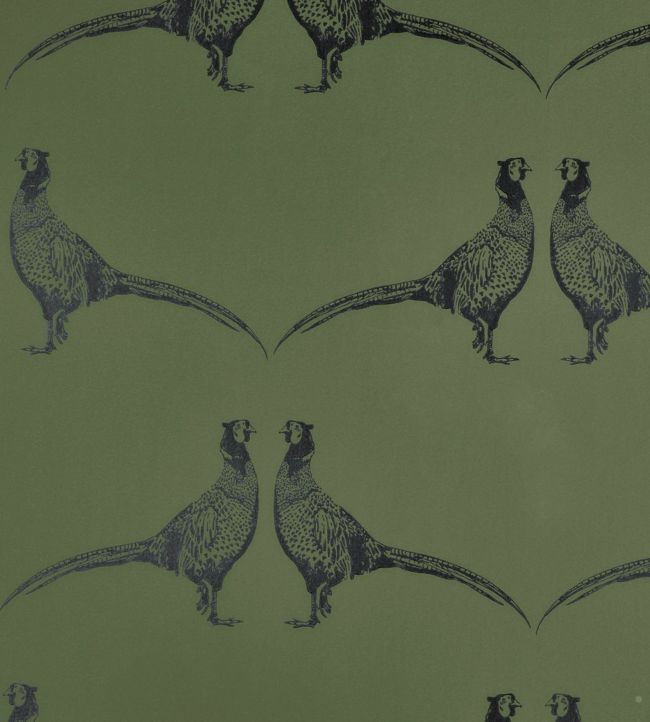 Pheasant Wallpaper - Green