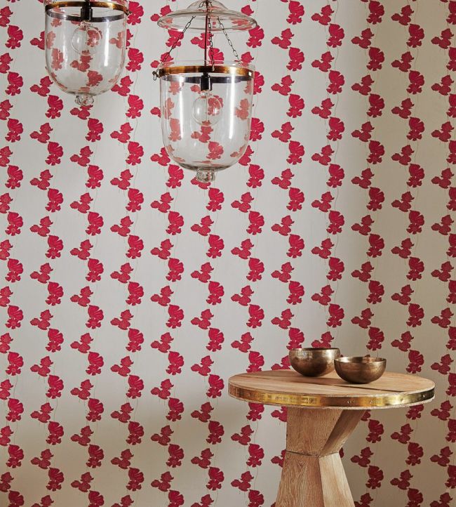 Poppy Fields Room Wallpaper - Red