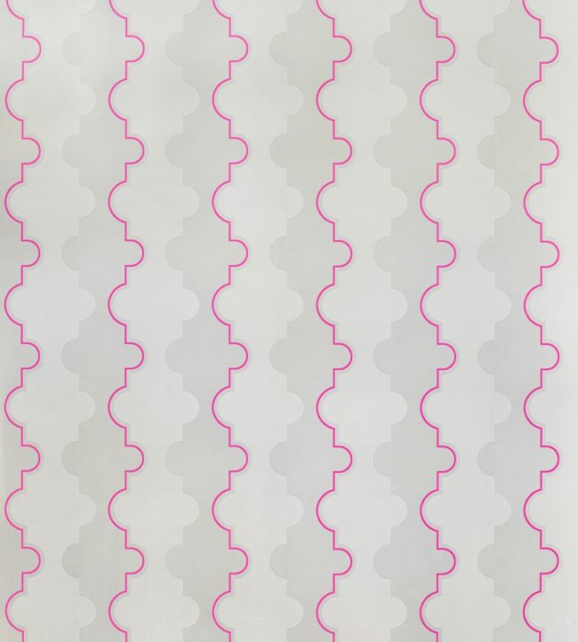 Jigsaw Stripe Wallpaper - Pink