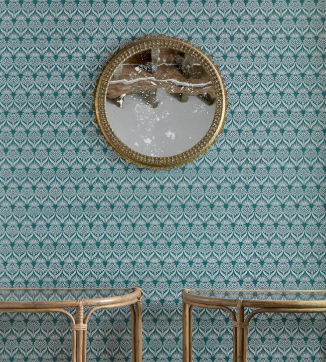 Artichoke Thistle Room Wallpaper - Blue