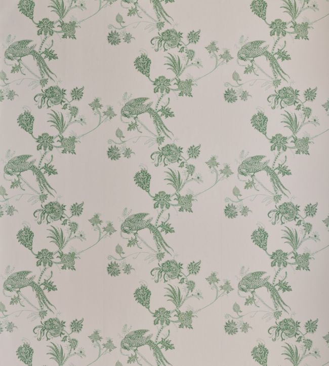 Vintage Bird Trail Wallpaper - Green 