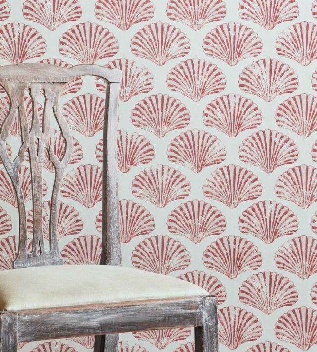 Scallop Shell Room Wallpaper - Pink