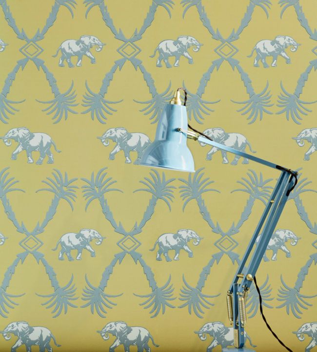 Elephant Palm Room Wallpaper - Yellow