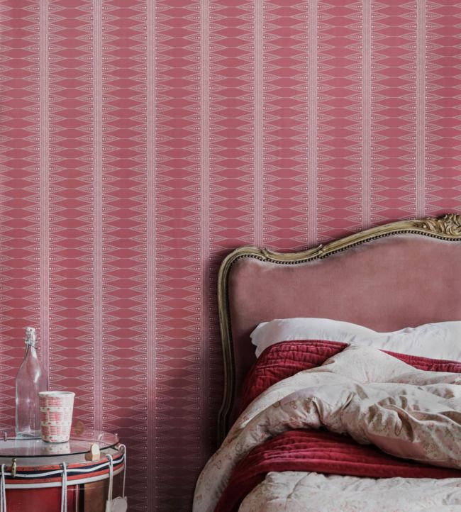 Indian Stripe Room Wallpaper 2 - Red