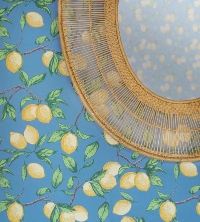 Capri Lemons Room Wallpaper 2 - Blue