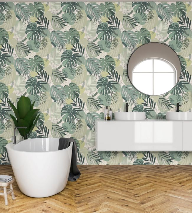 Abstract Jungle Room Wallpaper - Green