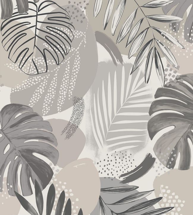 BMTD001-01B - Abstract Jungle Wallpaper - Putty Grey - Brand McKenzie