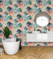 BMTD001-01C - Abstract Jungle Wallpaper - Teal Blue - Brand McKenzie