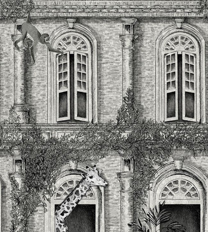 BMTD001-03B - Animal Architecture Wallpaper - Grey - Brand McKenzie