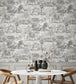 BMTD001-04C - Animal Islands Wallpaper - Muted Grey - Brand McKenzie