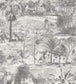 BMTD001-04C - Animal Islands Wallpaper - Muted Grey - Brand McKenzie