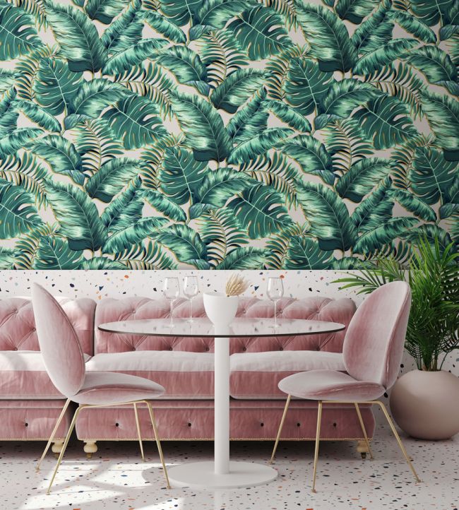 BMTD001-05B - Banana Leaves Max Wallpaper - Blush Pink - Brand McKenzie